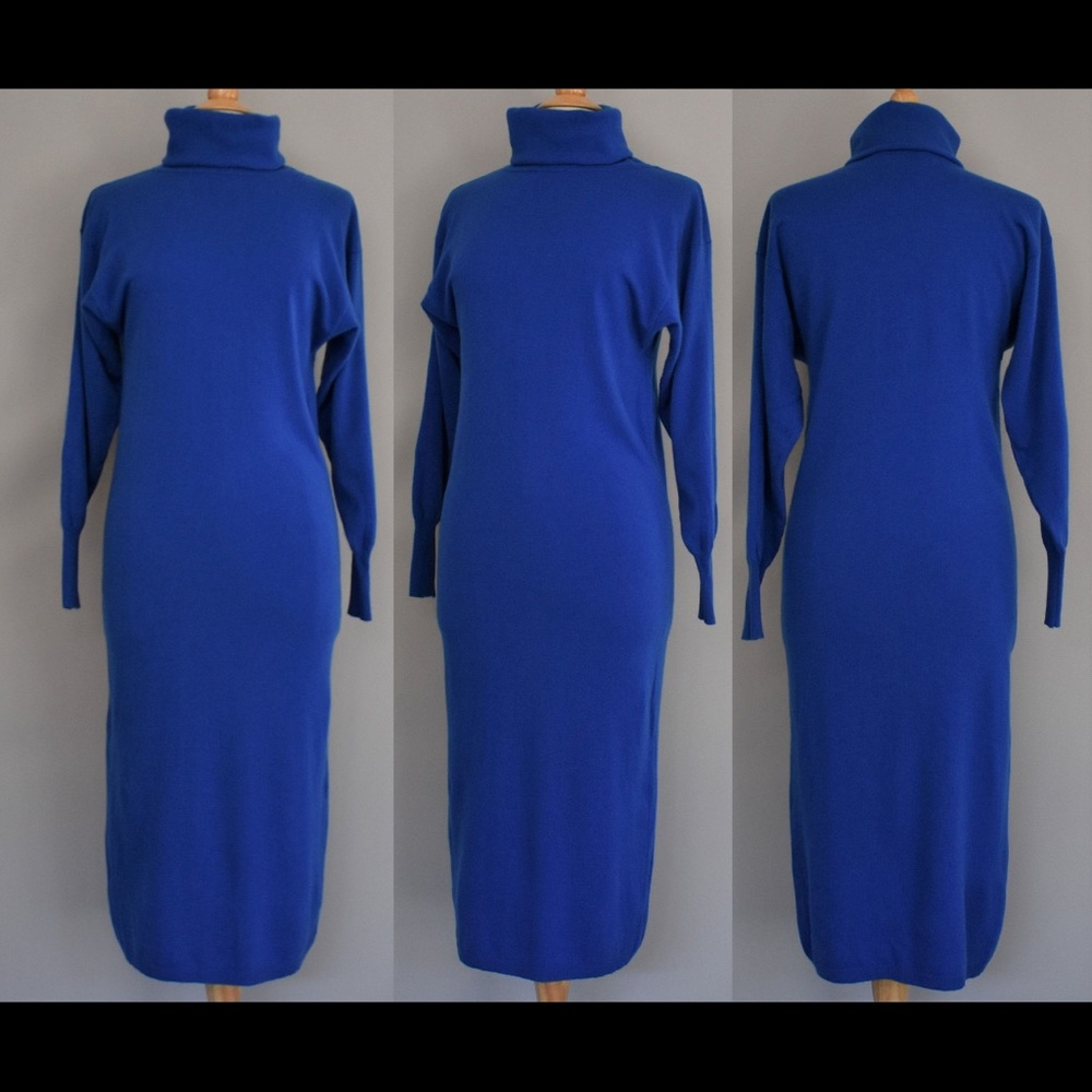 William Kasper blue 100% cashmere dress XS-S